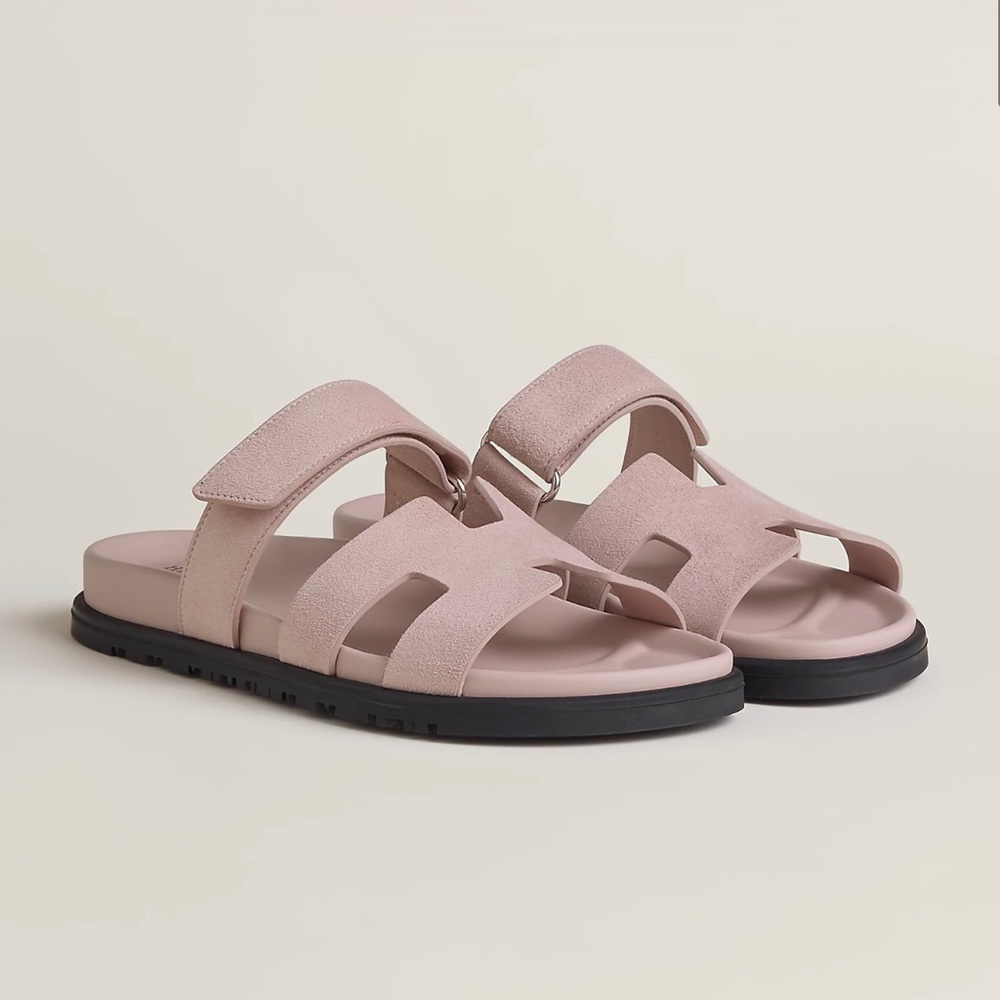 Suede Goatskin Womens Chypre Sandals 36 Rose Porcelaine